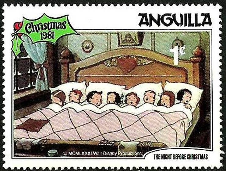 Anguilla 1981 Scott 453 Sello ** Walt Disney La noche de Navidad Durmiendo 1c 